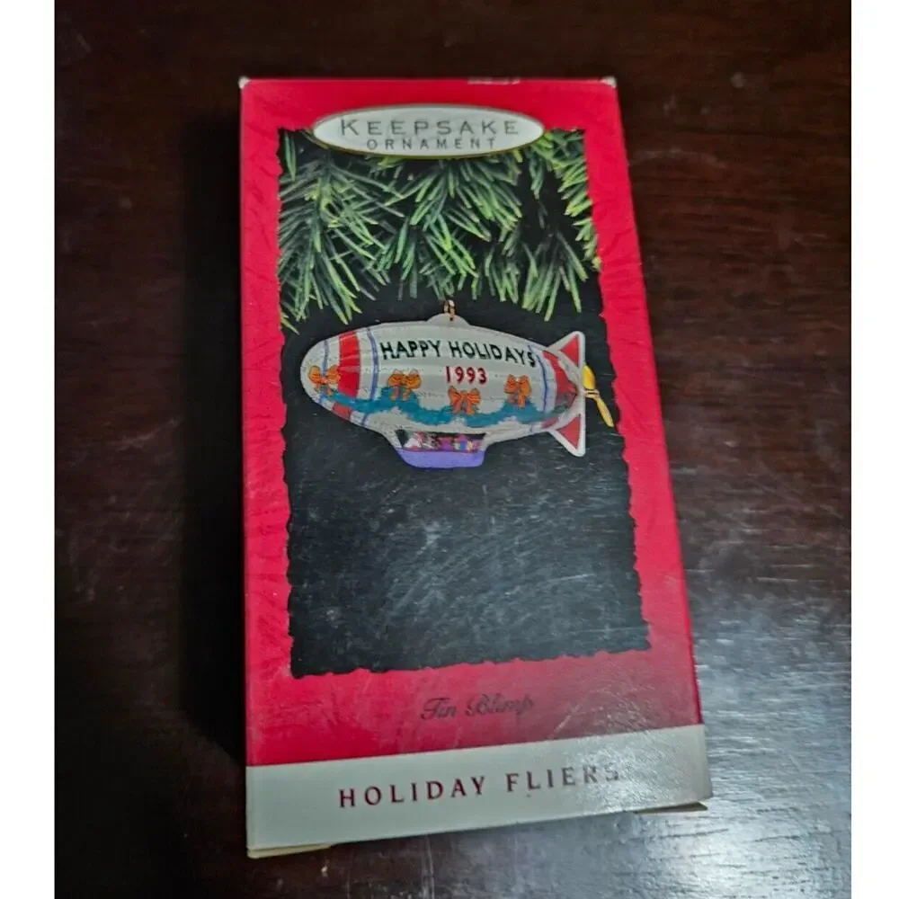 Vintage Hallmark Tin Airplane Holiday Fliers 1993 Keepsake Ornament Christmas